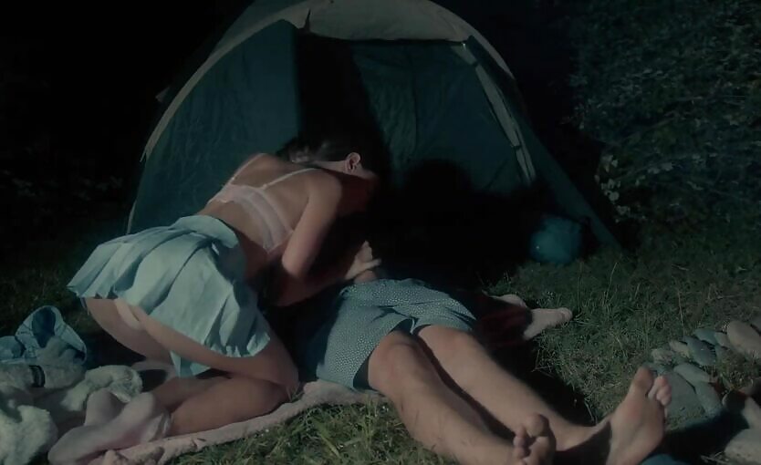 American Schoolgirl Has Romantic Sex By The Night Fire