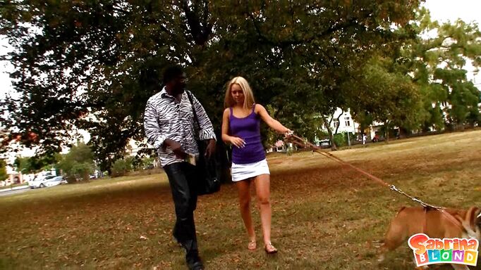 Blonde Beauty Gets Picked Up To Suck Black Cock