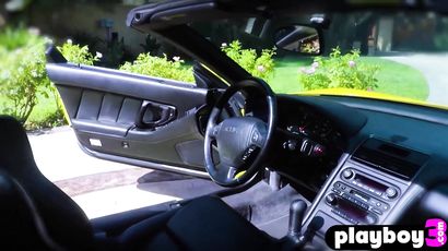 Arousing Ebony Babe And Cougar Posed By The Car