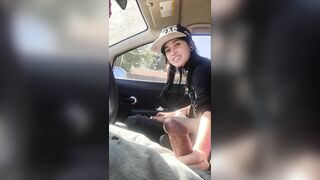 Lesbian Gives Friend Handjob In Car