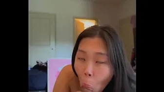 Down On My Knees Giving A Blowjob Like A Good Asian Slut HUGE CUMSHOT IN MOUTH