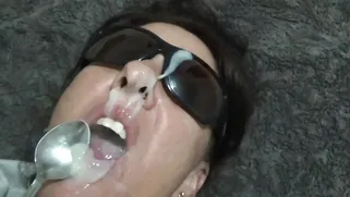 Cum Fetish: Massive Facial & Gargle, Amateur MILF Loves BDSM