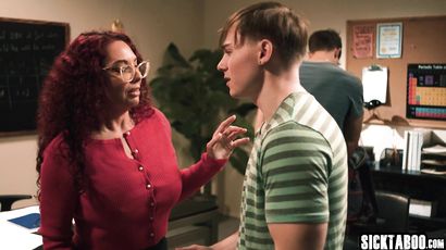 Big Breast Teacher Fucks Two Students