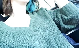 His Wife Is Maturbate Next To Car Into Public