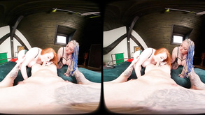 Steamy Threesome Passion Ignites With Redhead Nurse Heat