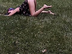 Happy American Woman With A Firework In Her Asshole