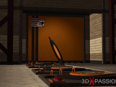 3D BDSM Cartoon: Busty Sex Slave In Restraints Gets Fucked In All Holes With Monstrous BBC