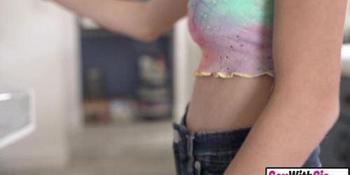 Naughty Blonde Teen Step Sister Fucks Annoying Big Dick Stepbro