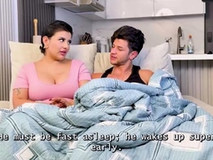 Horny LATINA Fucks Stepbro's Hard On With Moist Pussy,