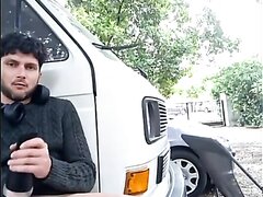Horny French Man Play Outside