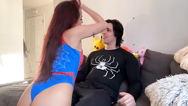 So Cute Teen Spider Man Brunette: Big Ass Doggy & Facial