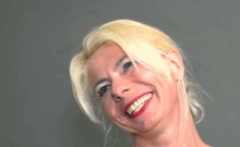 German Mature Blonde Does First Solo Casting And Masturbates