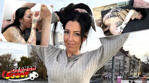 GERMAN SCOUT   Inked German Cougar Sara Deluxe With Big Ass First Time Casting Fuck