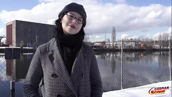 GERMAN SCOUT   Black Hair PAWG Glasses Girl Melli Venom Pick Up For First Casting Fuck In Berlin